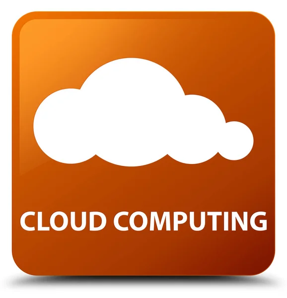 Computación en la nube marrón botón cuadrado — Foto de Stock