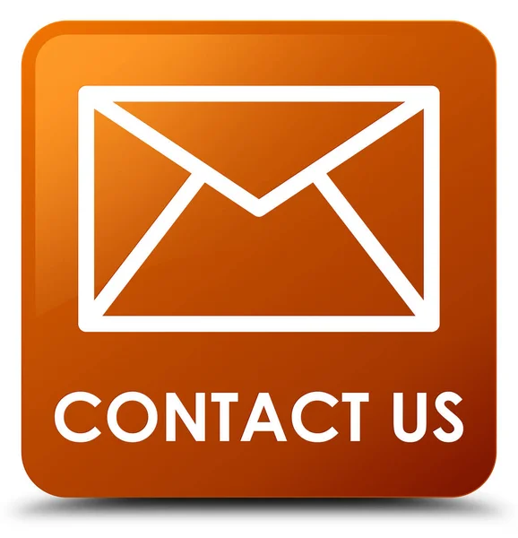 Kontaktieren Sie uns (E-Mail-Symbol) brauner quadratischer Knopf — Stockfoto