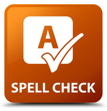 Yazım denetimi kahverengi kare düğmesini