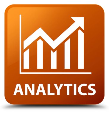 Analytics (istatistik simgesi) kahverengi kare düğme