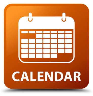 Takvim kahverengi kare düğme