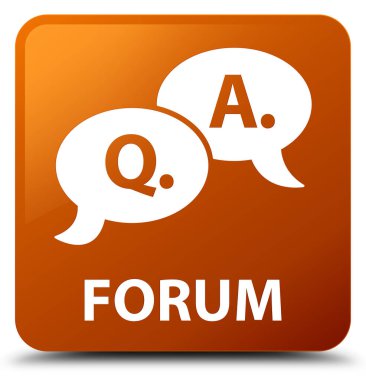 Forum (soru cevap balonu simgesinin) kahverengi kare düğme