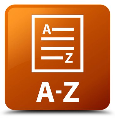 A-Z (liste sayfa simgesi) kahverengi kare düğme