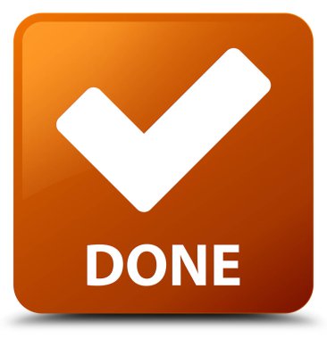 (Simge doğrulama) kahverengi kare düğme