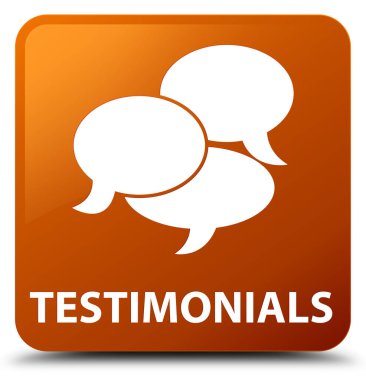 Görüşler (yorum simgesi) kahverengi kare düğme