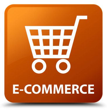 E-ticaret kahverengi kare düğme