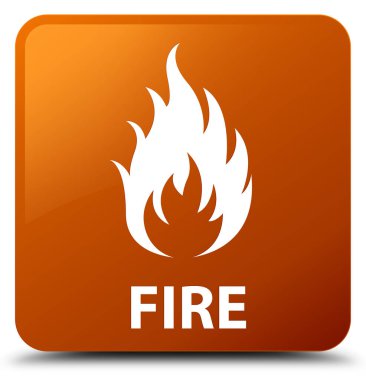 Yangın kahverengi kare düğme