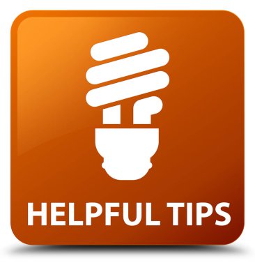 Yararlı ipuçları (ampul simgesi) kahverengi kare düğme