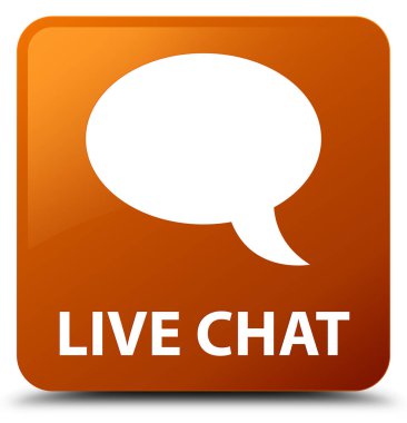 Canlı sohbet kahverengi kare düğme