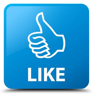 Camgöbeği mavi kare düğmesinin