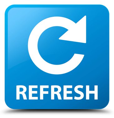 Yenileme (döndürme ok simgesi) camgöbeği mavi kare düğme