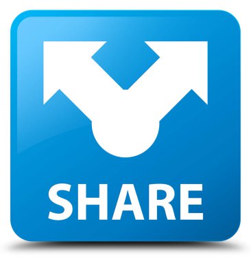 Paylaş camgöbeği mavi kare düğmesi