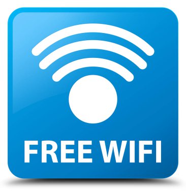 Ücretsiz Wi-Fi camgöbeği mavi kare düğme