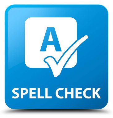 Yazım denetimi camgöbeği mavi kare düğmesini