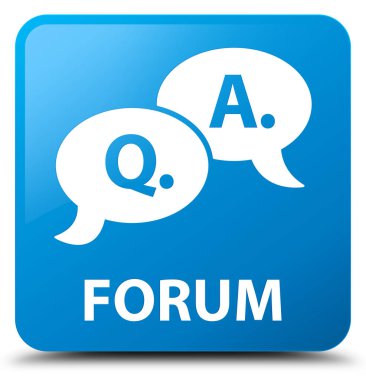 Forum (soru cevap balonu simgesinin) camgöbeği mavi kare düğme