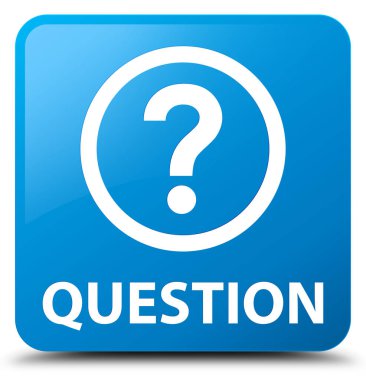 Soru camgöbeği mavi kare düğme