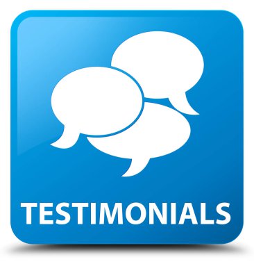 Görüşler (yorum simgesi) camgöbeği mavi kare düğme