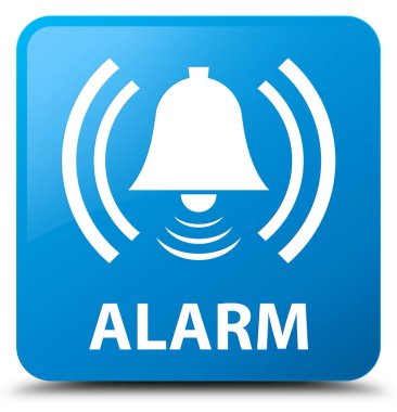 Alarm (zil simgesini) camgöbeği mavi kare düğmesi