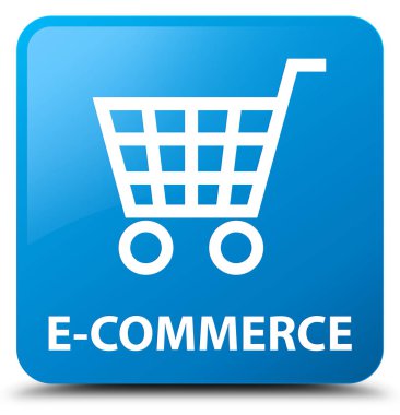 E-ticaret camgöbeği mavi kare düğme