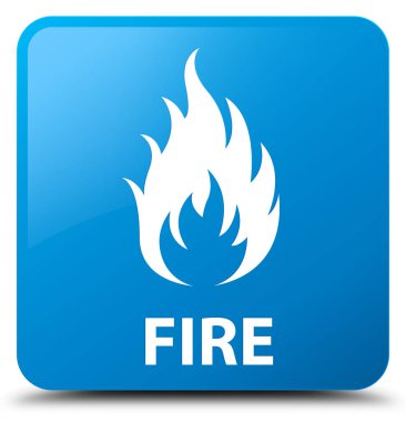 Yangın camgöbeği mavi kare düğme