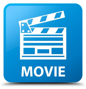 Film (sinema atacı simgesi) camgöbeği mavi kare düğme