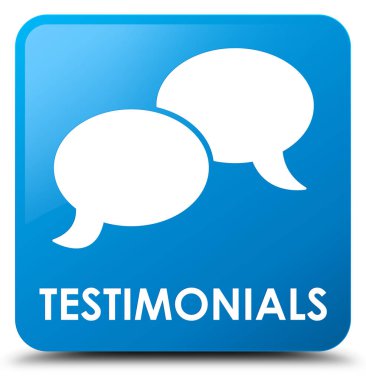 Referansları (sohbet simgesi) camgöbeği mavi kare düğme