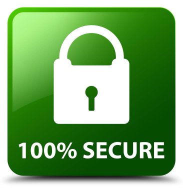 % 100 güvenli yeşil kare düğme