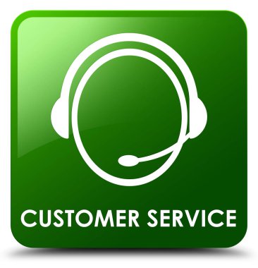 Müşteri hizmeti (müşteri bakım simgesi) yeşil kare düğme