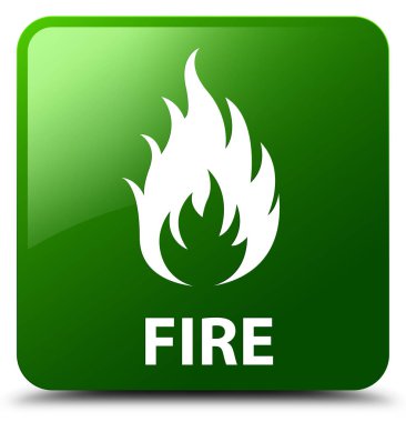 Yangın yeşil kare düğme
