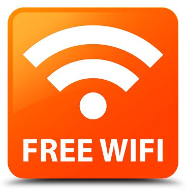 Ücretsiz Wi-Fi turuncu kare düğme
