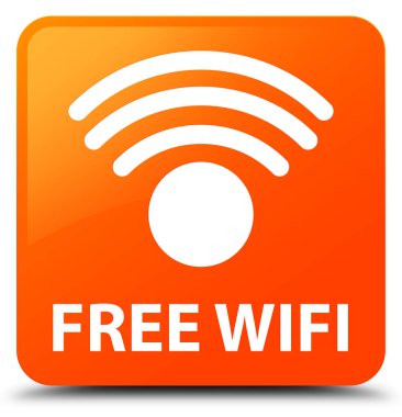 Ücretsiz Wi-Fi turuncu kare düğme