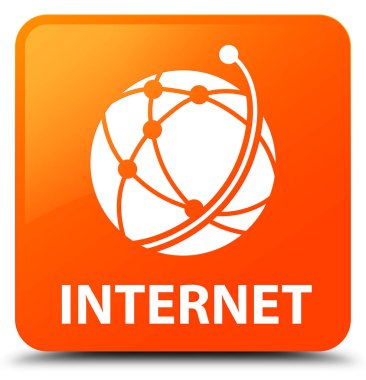 Internet (küresel ağ simgesini) turuncu kare düğme