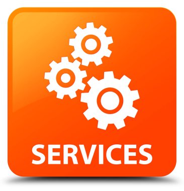 Hizmetleri (vites simgesi) turuncu kare düğme