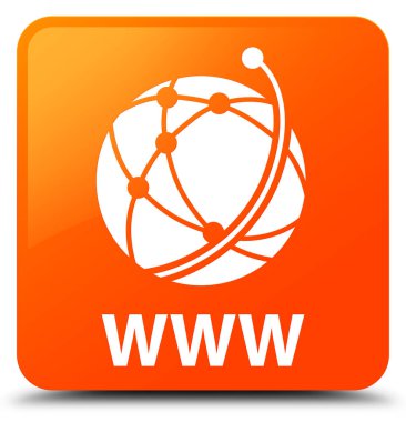 Www (küresel ağ simgesini) turuncu kare düğme