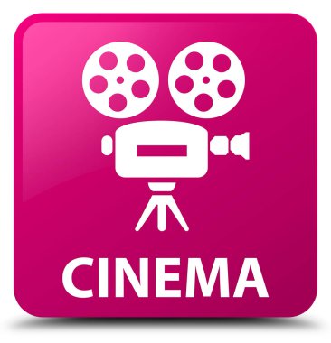 Sinema (video kamera simgesi) pembe kare düğme