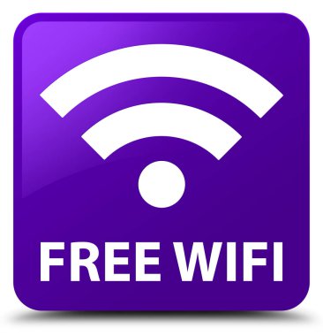 Ücretsiz Wi-Fi mor kare düğme