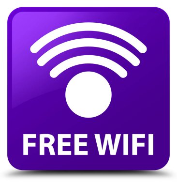 Ücretsiz Wi-Fi mor kare düğme