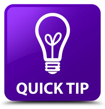 Çabuk uç (ampul simgesi) mor kare düğme