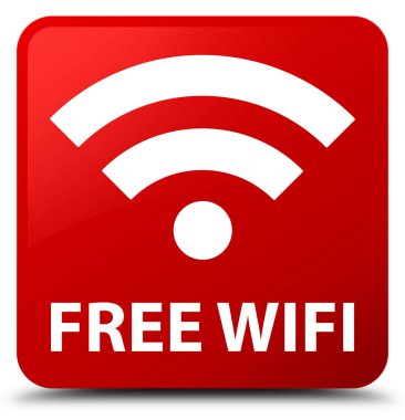 Ücretsiz Wi-Fi kırmızı kare düğme