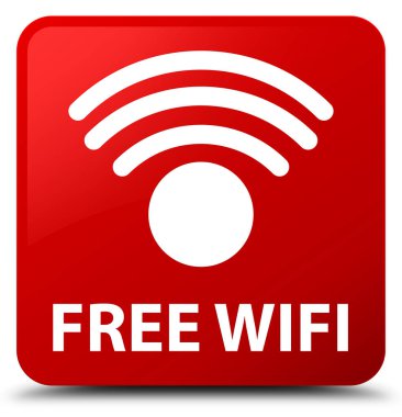 Ücretsiz Wi-Fi kırmızı kare düğme