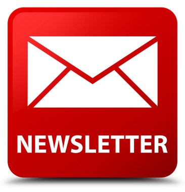 Bülten kırmızı kare düğme