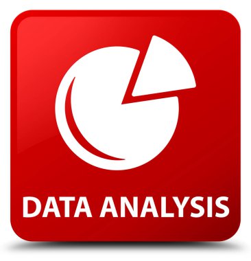 Veri analizi (grafik simgesi) kırmızı kare düğme