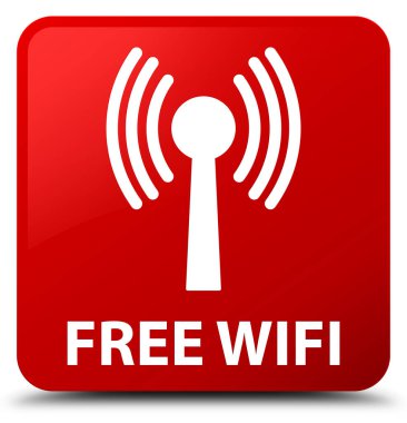 Ücretsiz wifi (wlan ağ) kırmızı kare düğme