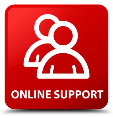Çevrimiçi destek (grup simgesi) kırmızı kare düğme