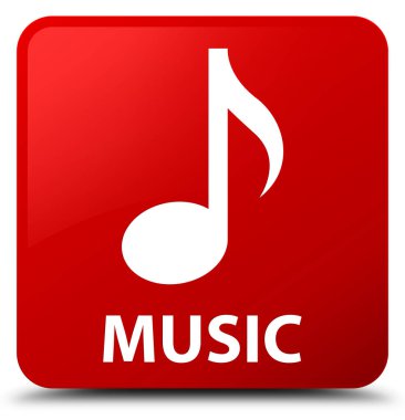 Müzik kırmızı kare düğme