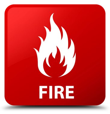 Ateş kırmızı kare düğme