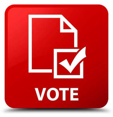 Oy (anket simgesi) kırmızı kare düğme