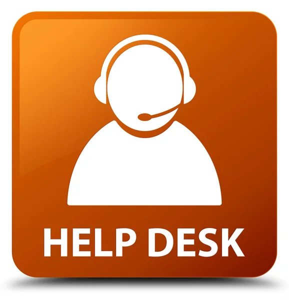 Helpdesk (pictogram van de zorg van de klant) bruine vierkante knop — Stockfoto