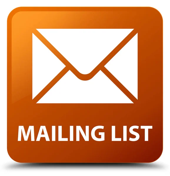 Mailing list pulsante quadrato marrone — Foto Stock