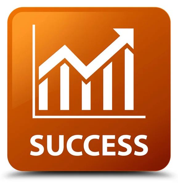 Success (statistics icon) brown square button — Stock Photo, Image